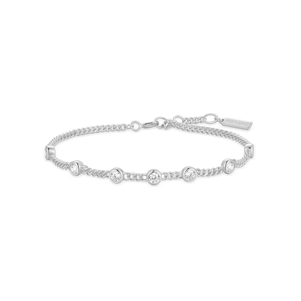 Multi-Station Round Stone Chain Bracelet