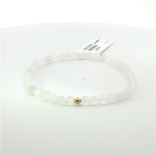 Sterling Silver Gold Filled 4mm Moonstone Stretch Bracelet 7'