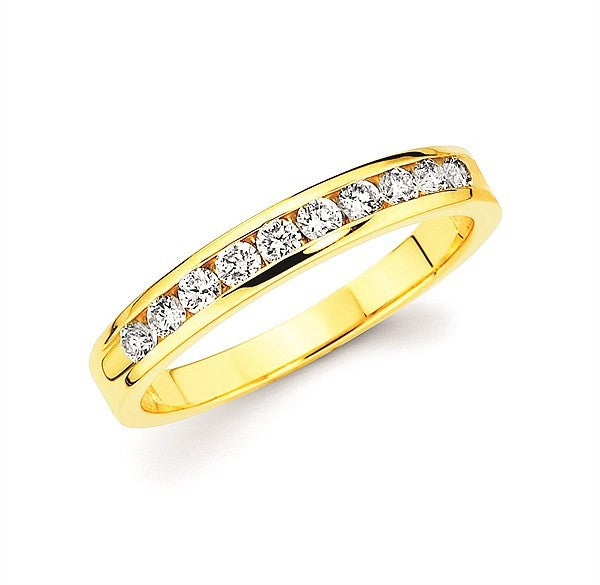 14K 1/3ctw Channel Set Diamond Wedding Band