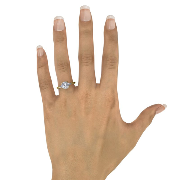 14K Tapered Baguette Diamond Semi-Mount Engagement Ring