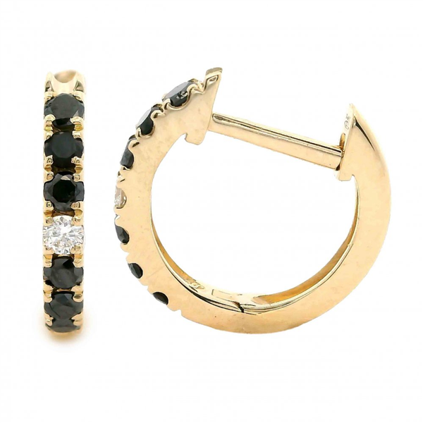 14 Karat Yellow 0.22ctw Diamond and Diamonds Huggie Hoop Earrings