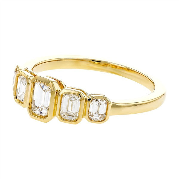 14K Five Stone Emerald-Cut Diamond Fashion Ring