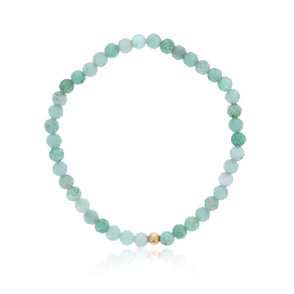 Gold Filled Aventurine Beaded Stretch Bracelet