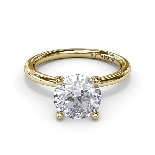 14K Diamond Collar Semi-Mount Engagement Ring