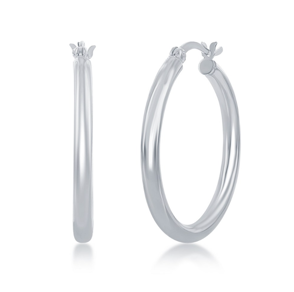 Sterling Silver 30mm Hoop Earrings