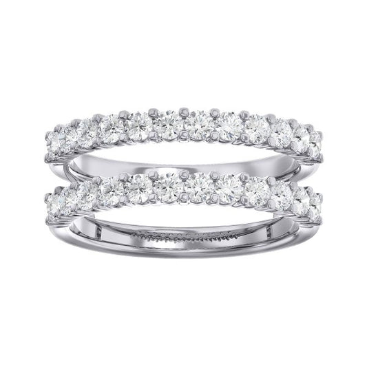 14K 1.02ctw Straight Diamond Ring Guard Band