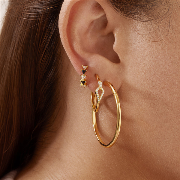 Sterling Silver 14K Gold Plated Large Hoop Earrings
