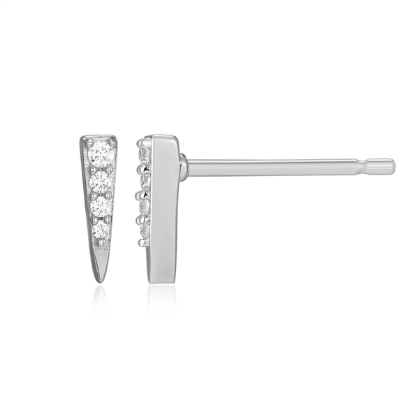 Silver Dagger Pave Lab Grown Diamond Stud Earrings