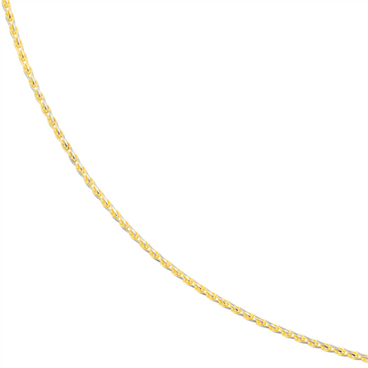 14 Karat Two Tone Gold Diamond Cut Wheat Chain