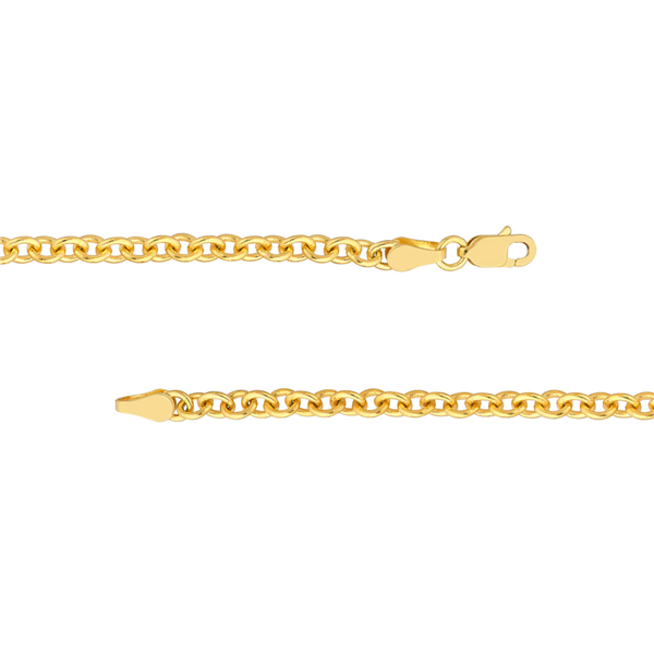 14 Karat Yellow Gold 3.3mm Open Cable Chain