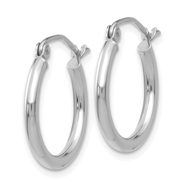 14 Karat White Gold Hoop Earrings