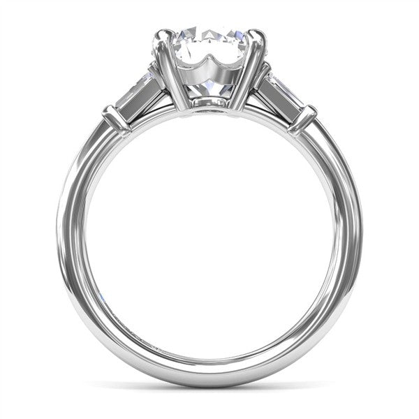 14K Tapered Baguette Semi-Mount Engagement Ring