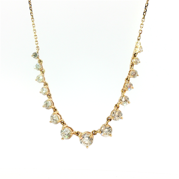 18 Karat Yellow Diamonds Graduated Necklace