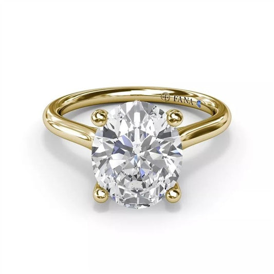 14KY Solitaire Hidden Halo Diamond Semi-Mount Engagement Ring