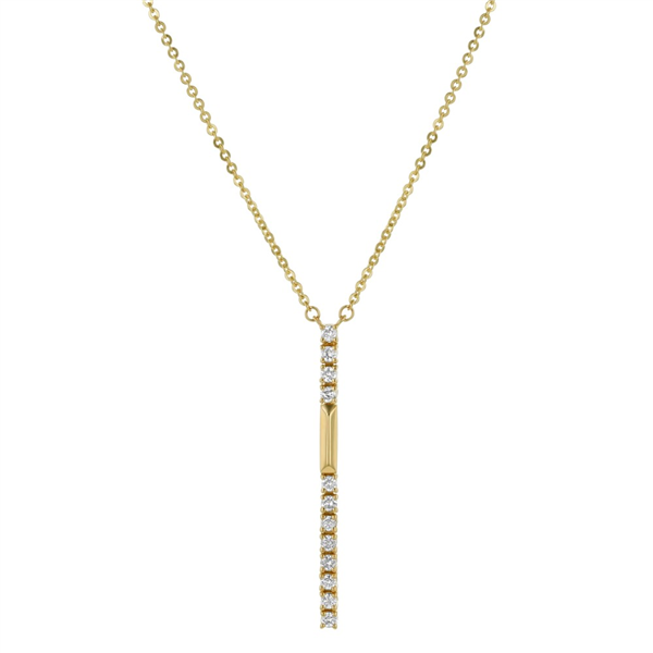 14K Vertical Diamond Bar Stationary Y Necklace
