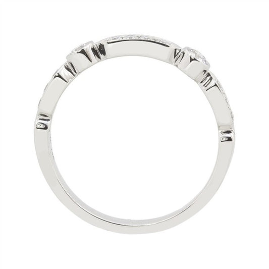 14 Karat White Gold Diamond Bezel & Pave Wedding Band