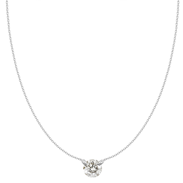 18 Karat White Diamond Solitaire Necklace