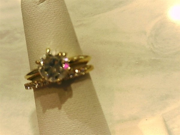 14K Prong-Set Thin Diamond Wedding Band