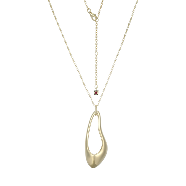 14K Gold Plated Drip Hoop Silver Necklace