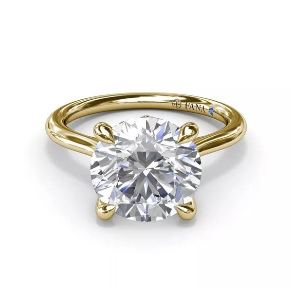 14 Karat Yellow Gold Diamond Solitaire Semi-Mount Engagement Ring