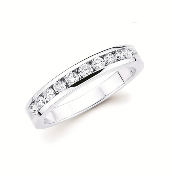 14K 1/2ctw Channel Set Diamond Wedding Band