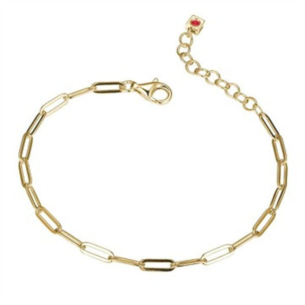 Sterling Silver 18K Gold Plated 3mm Paperclip Bracelet