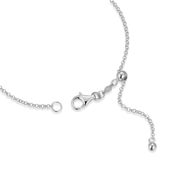 Sterling Silver Bezel Station Lab Grown Diamond Bracelet