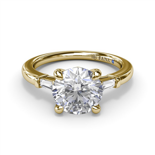 14K Tapered Baguette Diamond Semi-Mount Engagement Ring