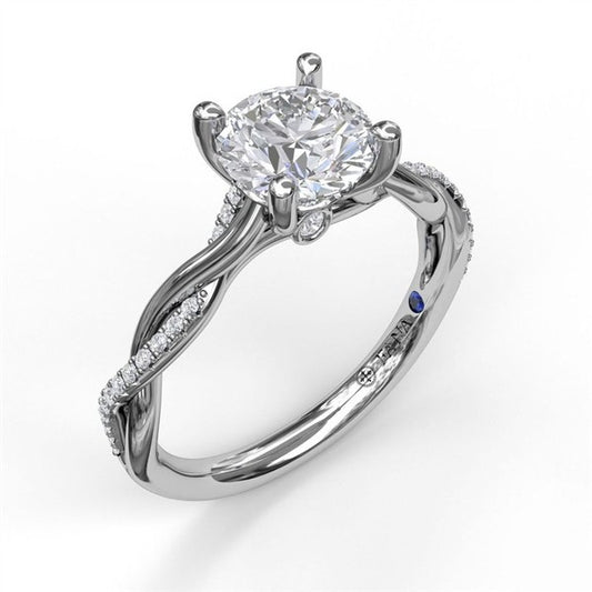 14K Diamond Twist Semi-Mount Engagement Ring