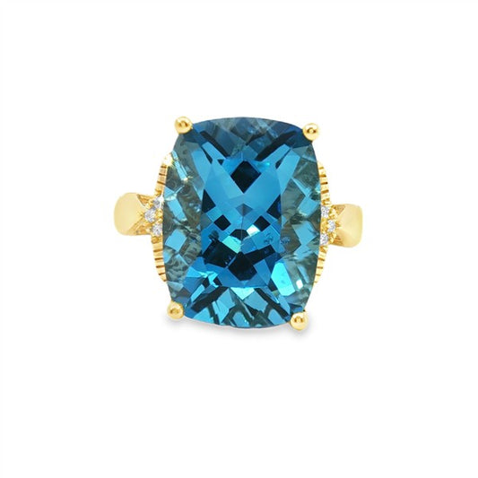 14K Fantasy London Blue Topaz Cocktail Ring
