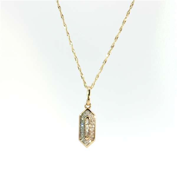 14K Mini Diamond Charm Pendant