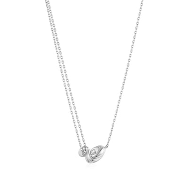 Sterling Silver Twisted Mini Wave Double Chain Necklace