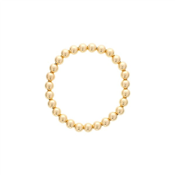 Gold Filled 7mm Round Bead Stretch Bracelet