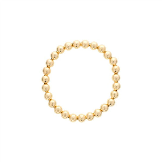 Gold Filled 7mm Round Bead Stretch Bracelet