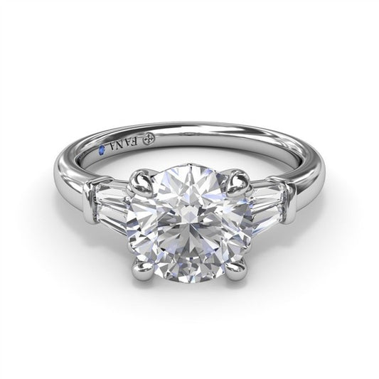 14K Tapered Baguette Semi-Mount Engagement Ring