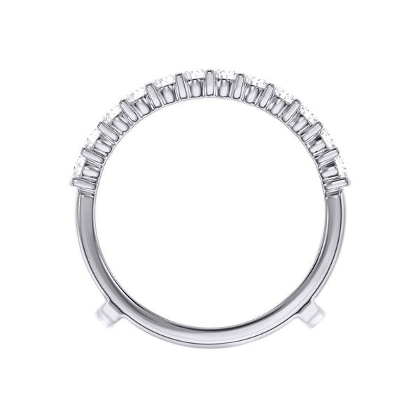 14K 1.02ctw Straight Diamond Ring Guard Band