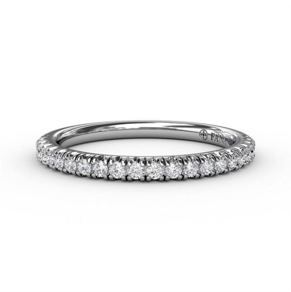 14K White Gold Diamond Delicate Pave Wedding Band