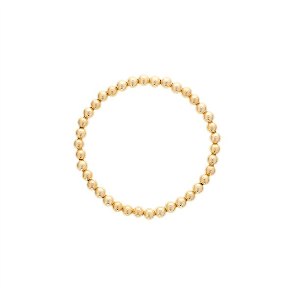 Sterling Silver Gold Filled 5mm Round Bead Stretch Bracelet