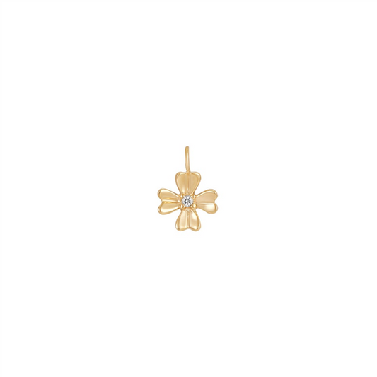 14 Karat Yellow Gold Clover Luck Charm