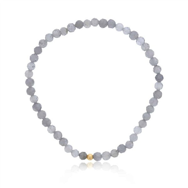 Faceted Labradorite Bead Stretch Bracelet