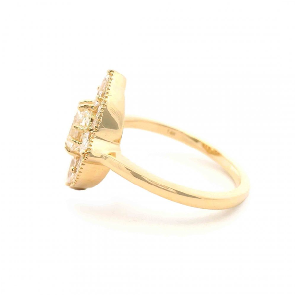 14K Vintage Inspired Oval Diamond Fashion Ring