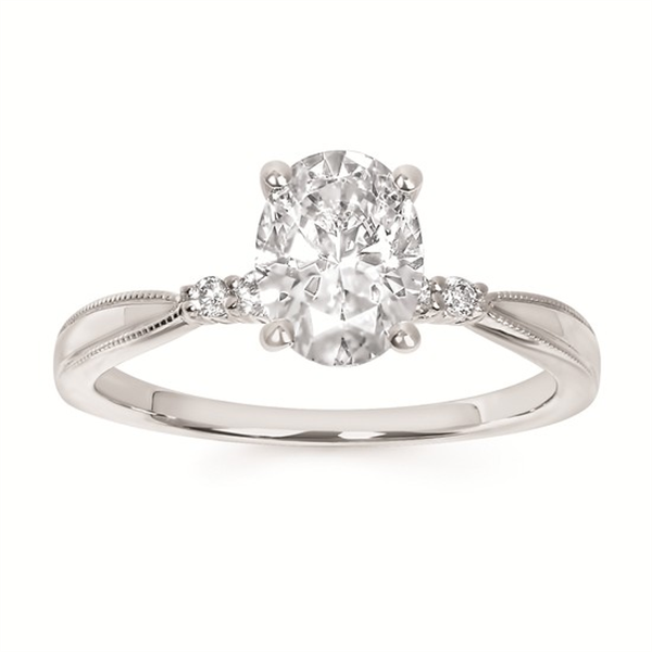 14K Petite Milgrain Diamond Semi-Mount Engagement Ring