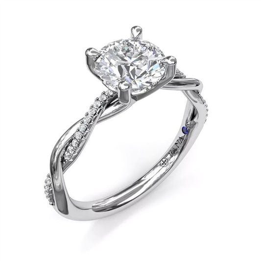 14 Karat White Gold Diamond Semi-Mount Engagement Ring