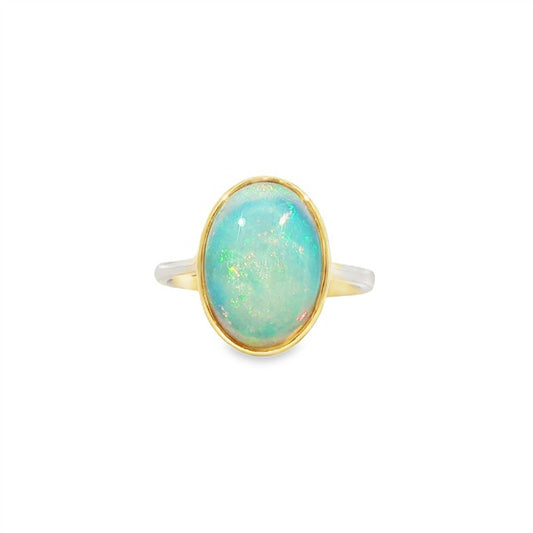 14K Bezel Ethiopian Opal Fashion Ring