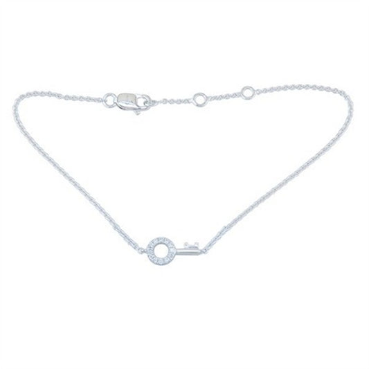 14K Petite Diamond Key Bracelet