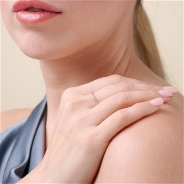 14K Gold Plated Chevron Lab Grown Diamond Fashion Ring