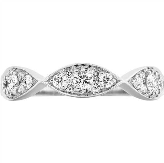 14 Karat White Gold Polished Twist Diamond Wedding Band