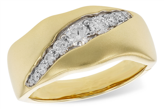 14 Karat Yellow 0.40ctw Diamond Organic Channel Fashion Ring