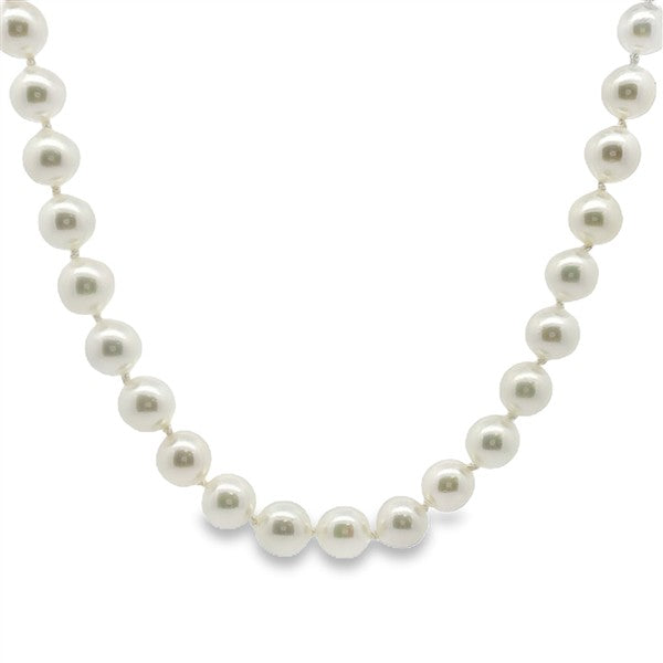14 Karat White Pearl Akoya Single Strand