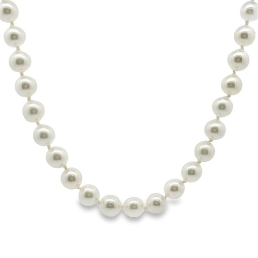 14 Karat White Pearl Akoya Single Strand
